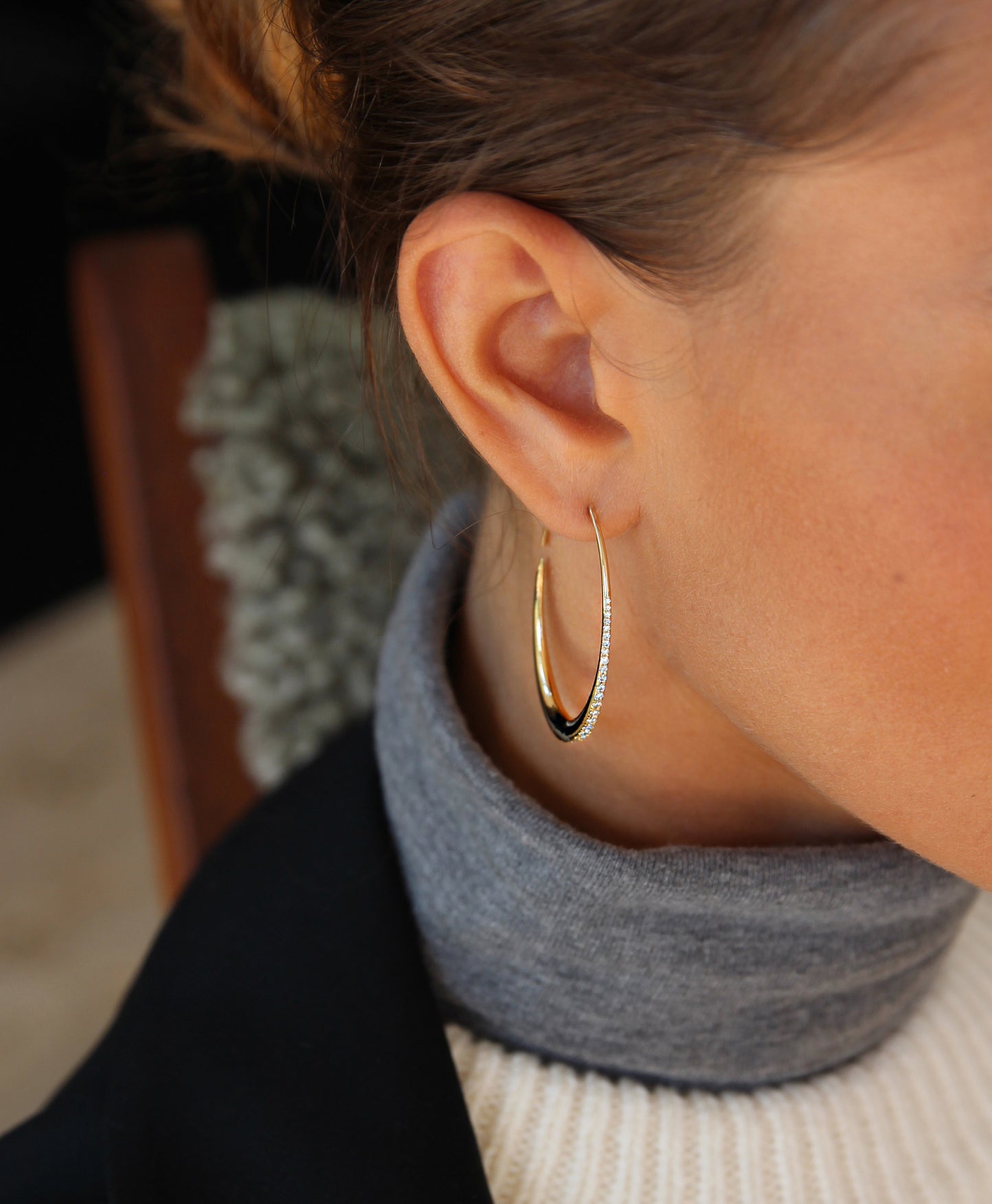 La Solide Diamond Earhoops