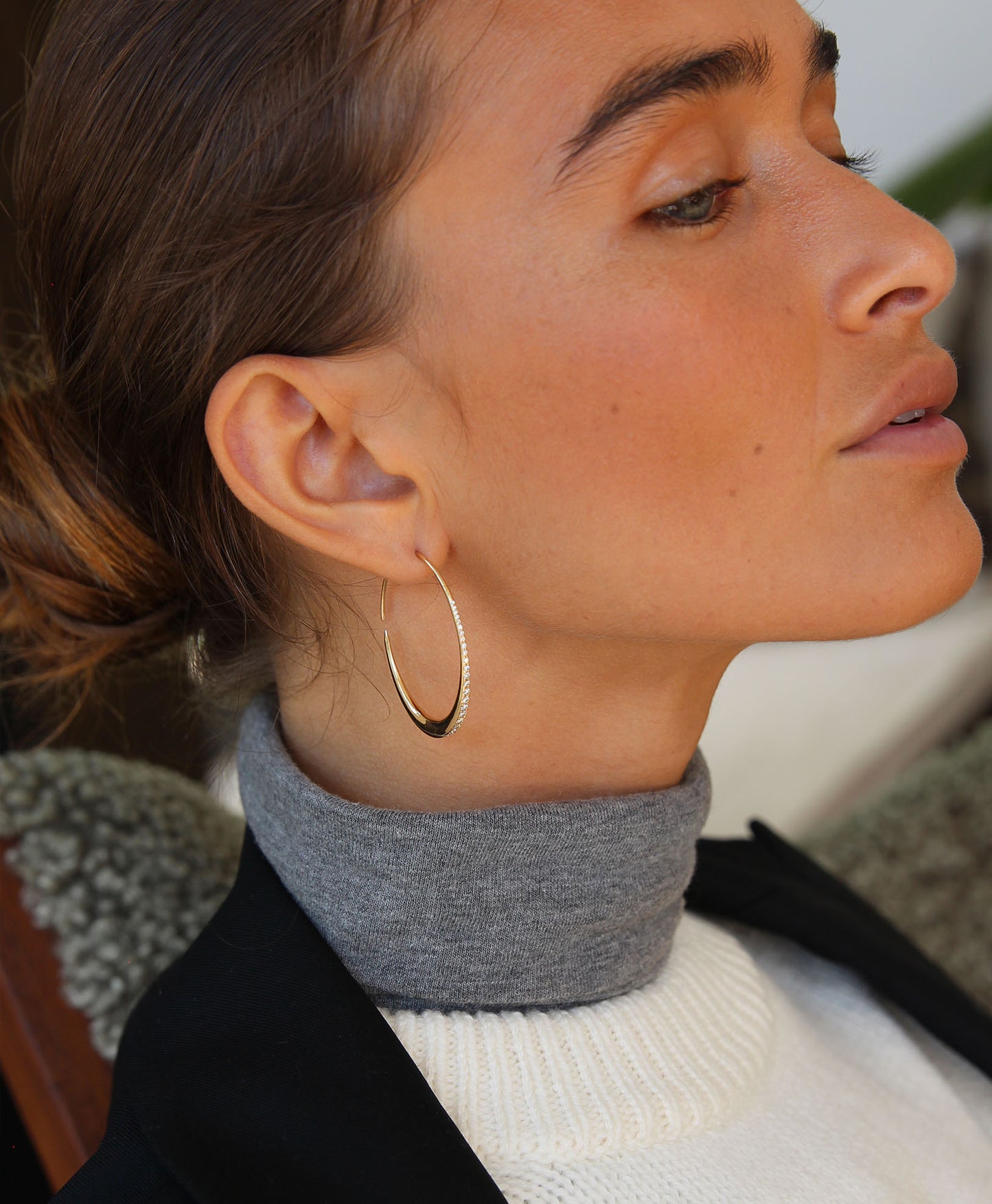 La Solide Diamond Earhoops